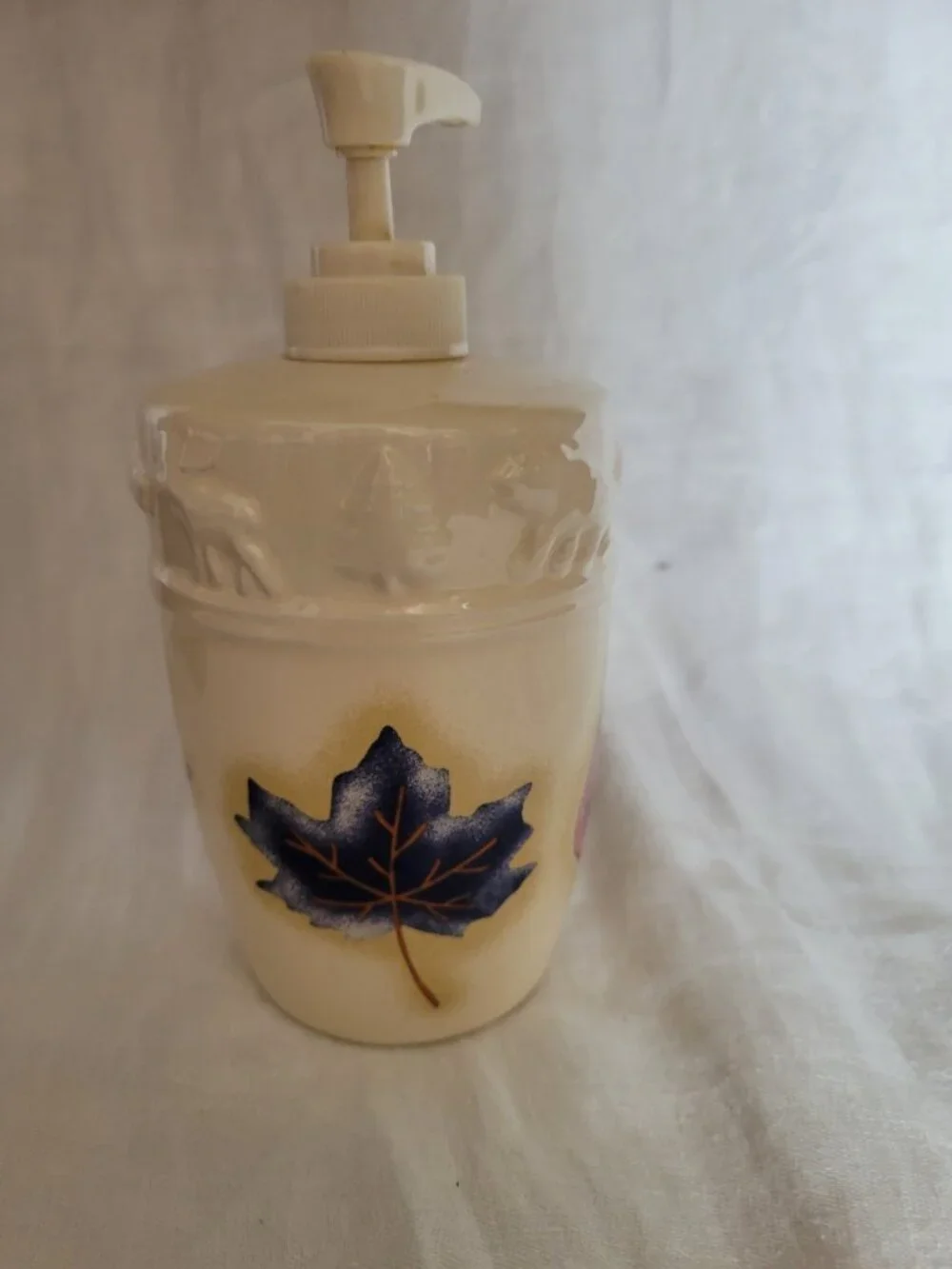 Favorite Things Woodland Leaf Soap Lotion Dispenser Rustic cabin woods moose